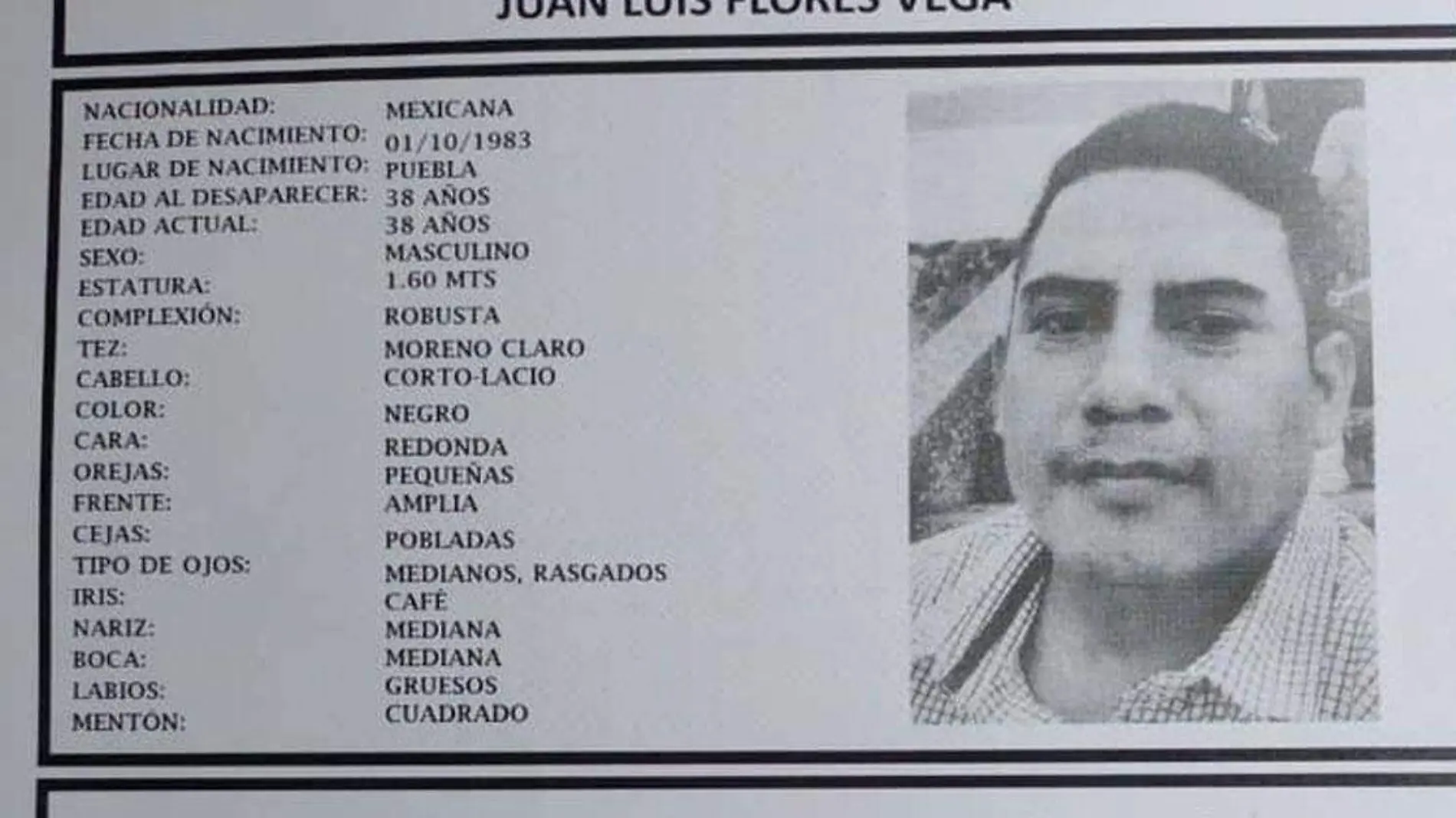 Desde el pasado 6 de junio buscaban a Juan Luis Flores Vega 